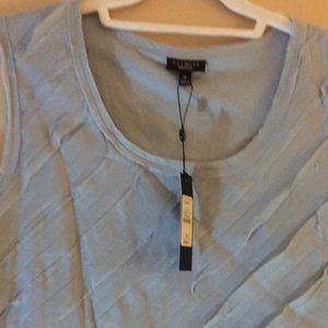 Blue top with diagonal strips